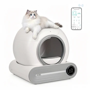 DOEL 2026 Upgrade Automatic Smart Litter Box, Self-Cleaning Cat Litter Box 65L Large Capacity, APP Control, 2.4G WiFi Only, Ion Odor Neutralization, Compatible with Clumping Litters, Ideal for Multi-Cat Homes 1