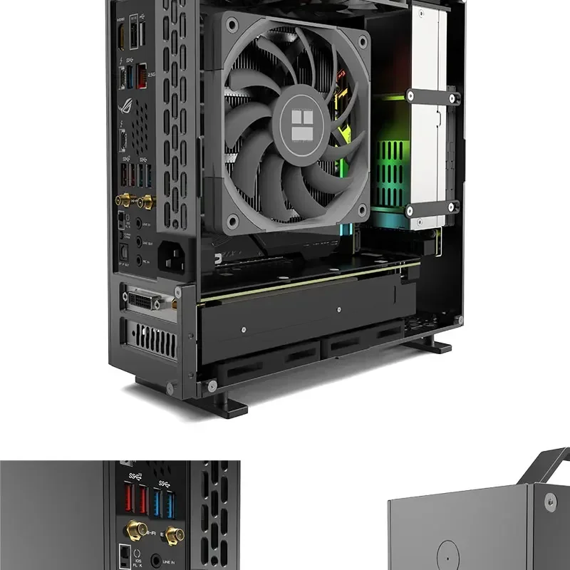 Mini A24-V5 2.0 Dual Slot Single Display 1u Power Supply Itx Chassis with Double