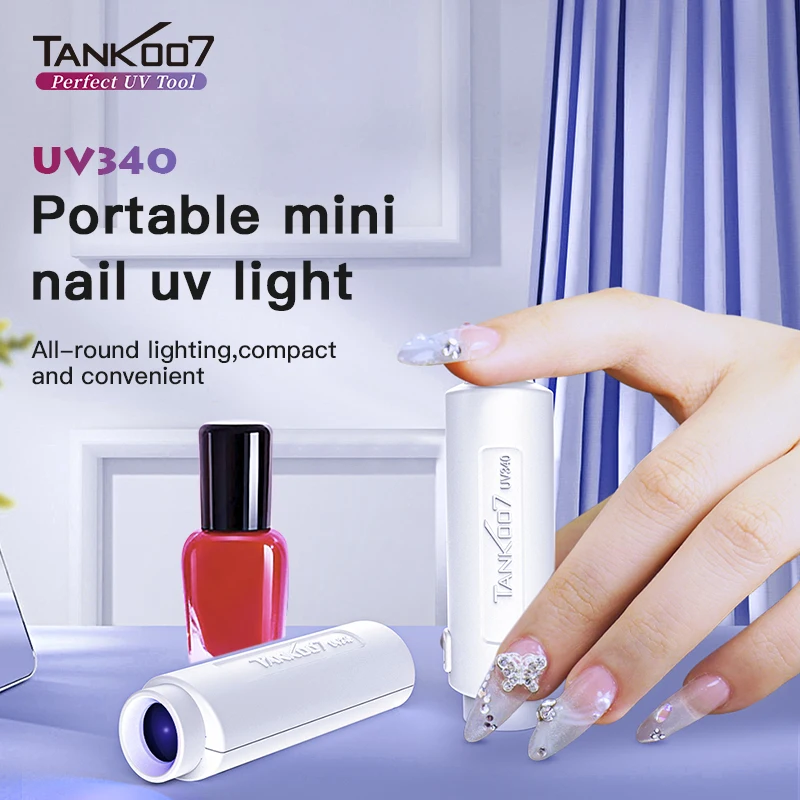 tank007 UV340 UV LED Nail Curing Lamp Mini Nail Lamp Fast Dry & Cure Gel