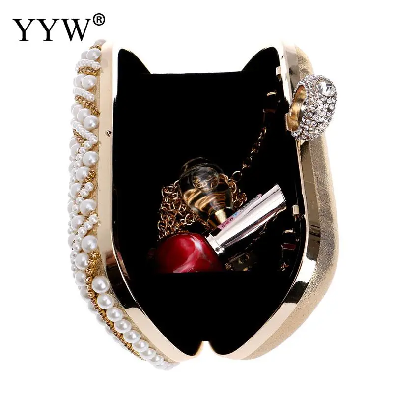 Luxury Rounded Crystal Bead Diamond Evening Bags Women Wedding Party Pearl Clutch Purse Lady Rhinestone Handheld Banquet Wallet