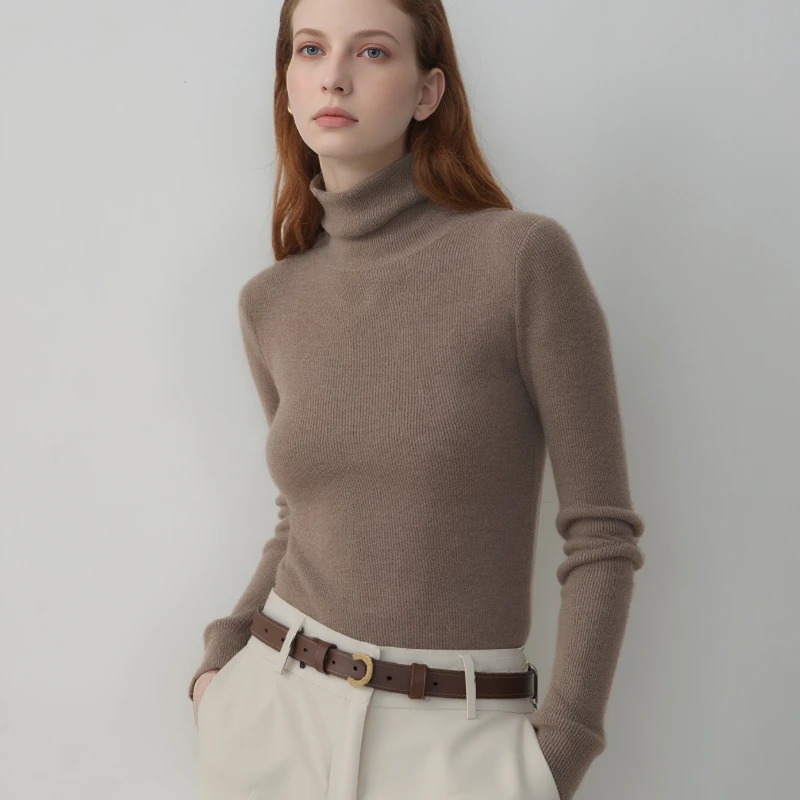 Autumn Solid Color Long Sleeved Slim Fit Sweater