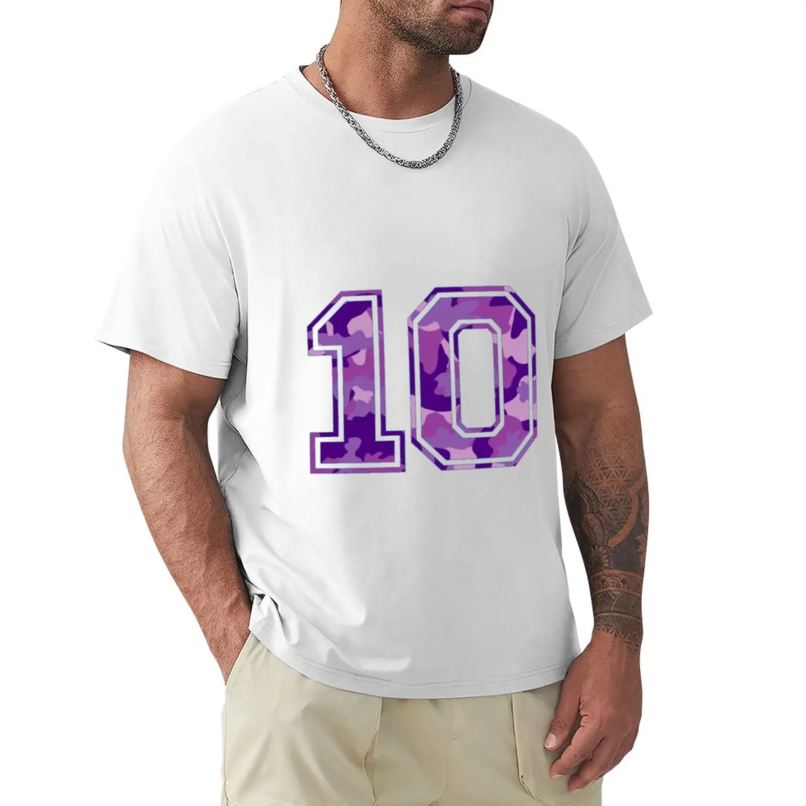 Uniforme Sportiva Di Squadra Numero #10-T-Shirt Mimetica Viola Nuova Edizione Estate Top Abbigliamento Uomo