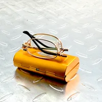 Gold Nickel-Copper Alloy Frame Reading Glasses Ultra-Light Portable Fold Full-Rim Spectacles +0.5 +0.75 +1 TO +6 1