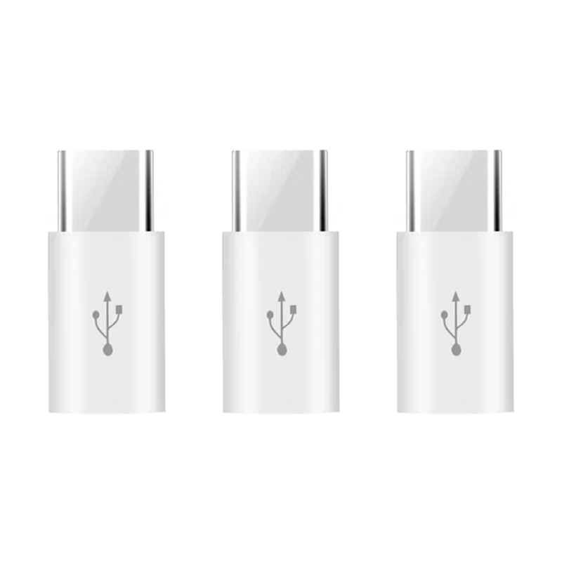 USB to Type C Adapter 3 PCS Connector Micro USB to Type-C Adapter for Samsung LG Huawei Honor Xiaomi Redmi OPPO Android Phone Charger Cable Converter