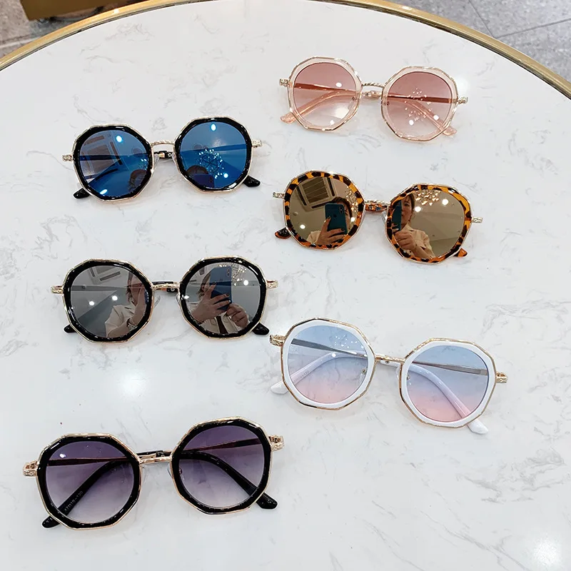 Kids Sunglasses Boys Girls Vintage Polygon Glasses UV400