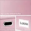 Foldable Storage Bins with Lids [5-Pack] Leather Fabric Collapsible Storage Boxes Organizer Containers Baskets Cube 4