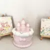 Modern Pink Castle Cake Ceramic Storage Jar Cute Home Jewelry Box Cake Shape Candy Biscuit Jar Desktop Ornament Home Decoration 2