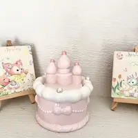 Modern Pink Castle Cake Ceramic Storage Jar Cute Home Jewelry Box Cake Shape Candy Biscuit Jar Desktop Ornament Home Decoration 2