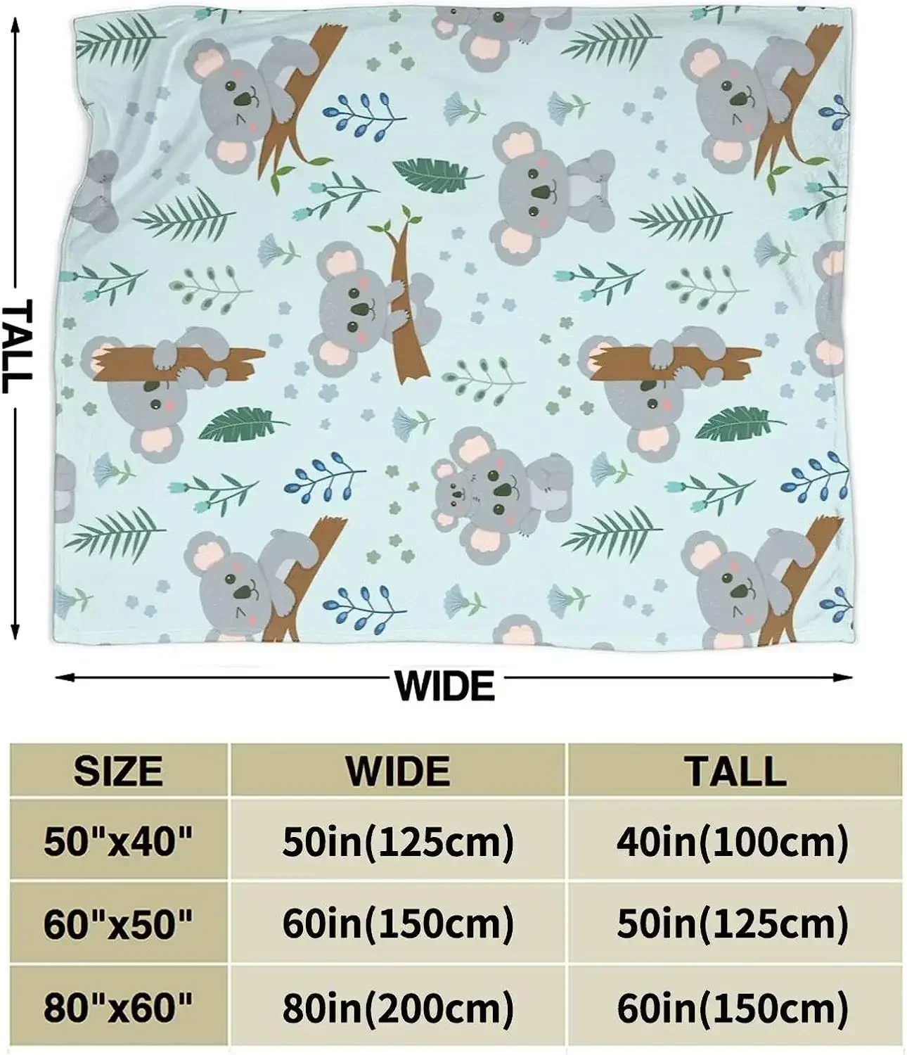 Koala Blanket Ultra Plush All Season Lightweight Cozy Flannel Throw Blanket for Bed Chair Car Sofa Couch Bedroom 50"x40" 4