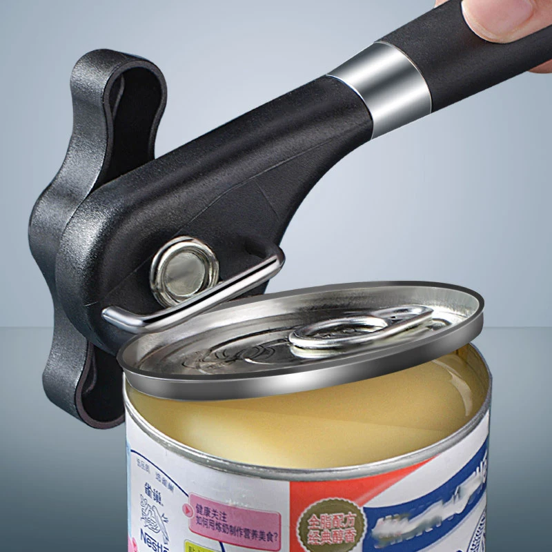 Left Handed Can Opener Manual Stainless Steel Smooth Edge for Top