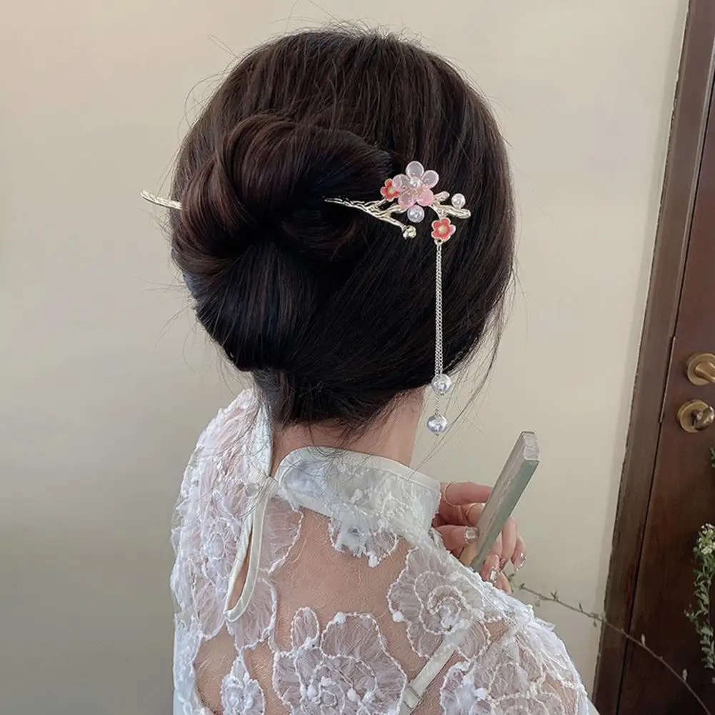 

Faux Pearl Hair Stick Elegant Chinese Style Hairpin with Faux Pearl Tassel Metal Hair Stick Pin for Buns A for Hair for Buns