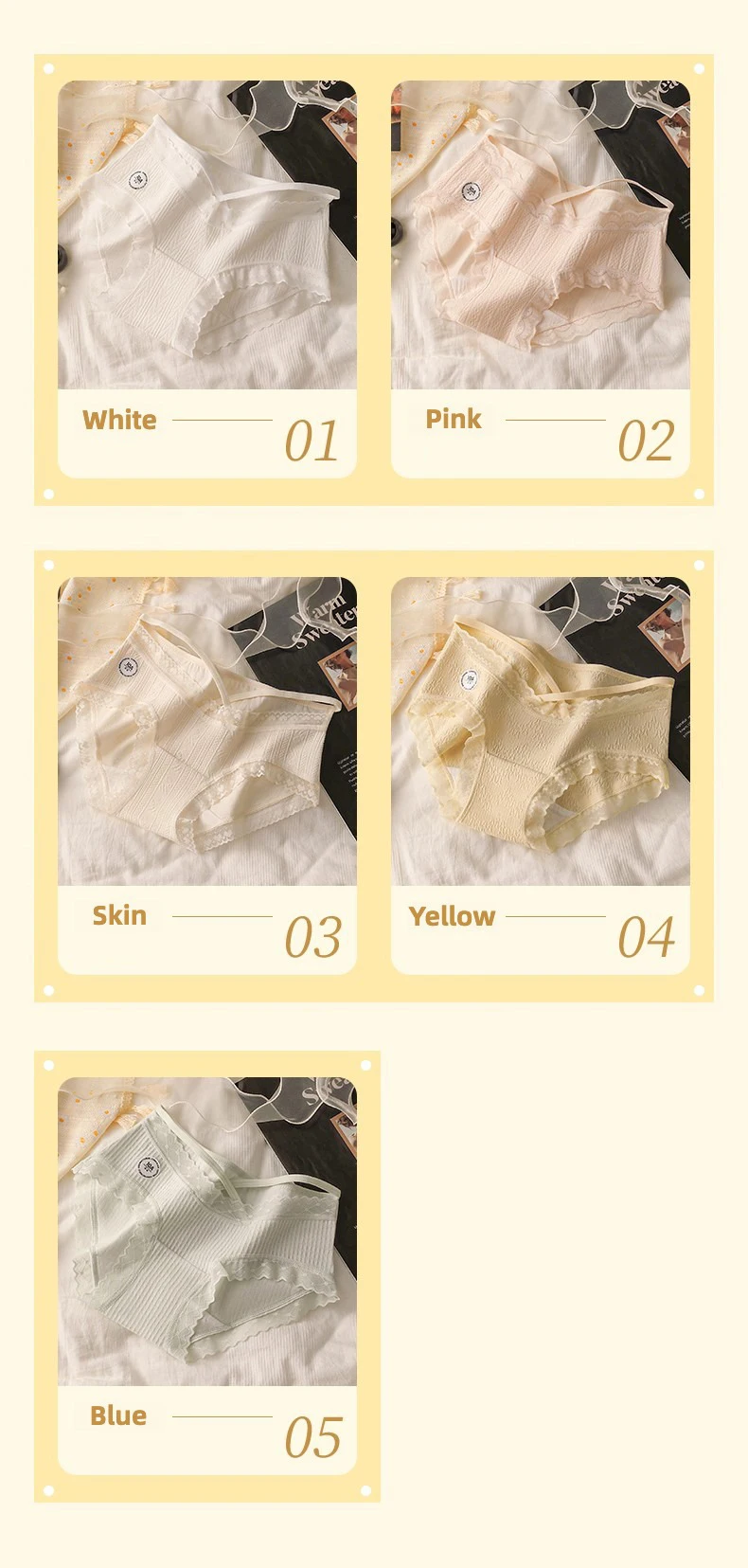 Modisches Spitzenhöschen-Set, Unterwäsche für Damen, Damen-Dessous, sexy Baumwoll-Slip, dreieckige Unterhose, nahtlose Dessous – Detail 2