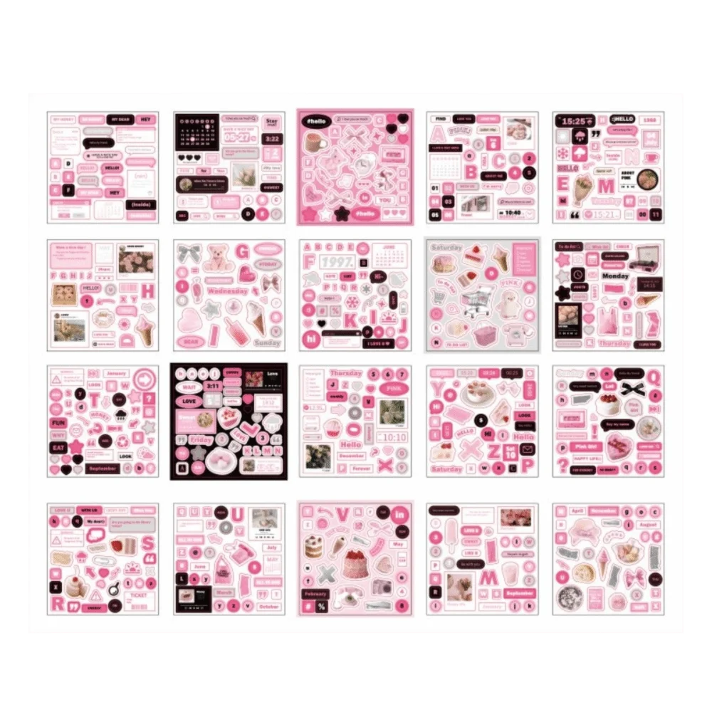 Whimsical Vintage Style Sticker Book for DIY Scrapbooking and Stationery Decor