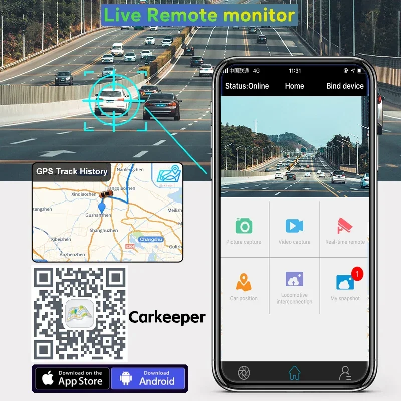 Bluavido 스마트 안드로이드 8.1 자동차 미러 DVR, GPS 네비게이션, HD 1080P 비디오 레코더 카메라, ADAS 32G ROM, 오리지널 브래킷 추가, 4G RAM