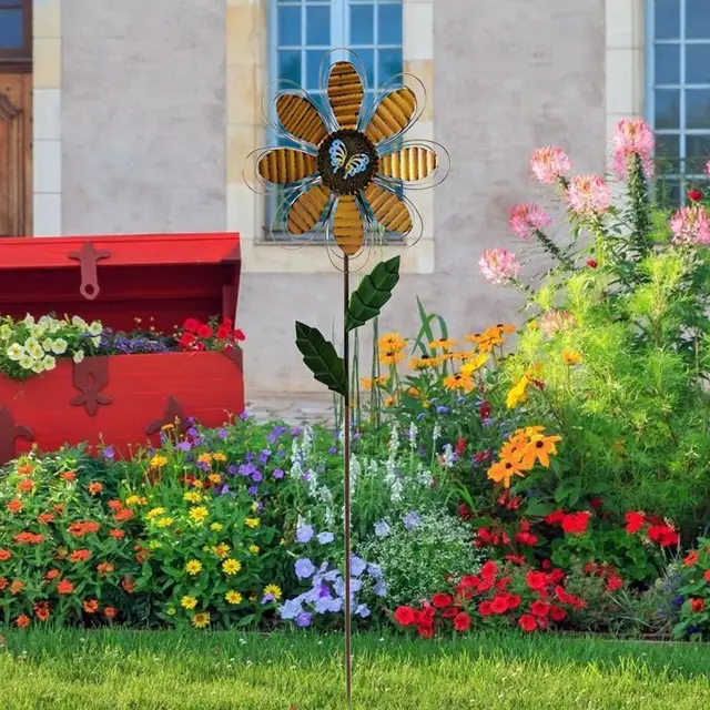 Szél Fonógépek Kültéri Fém Nagy Kinetikus Szélszobor Szélfogó Fonók Könnyű Fonás 360 - Image 5