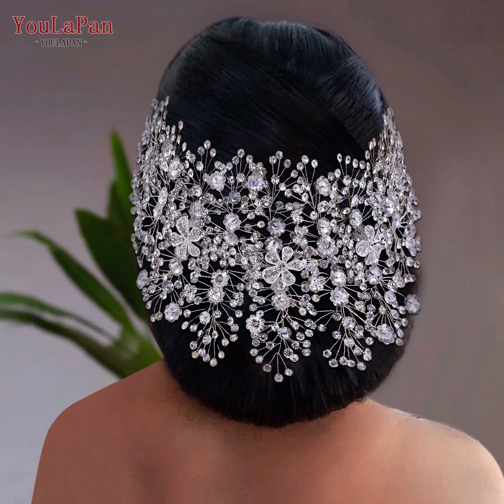 Golden Wedding Crystal Headband Hair Accessories Woman Wedding Hair Jewelry Rhinestone Bridal Tiara and Headdress HP240