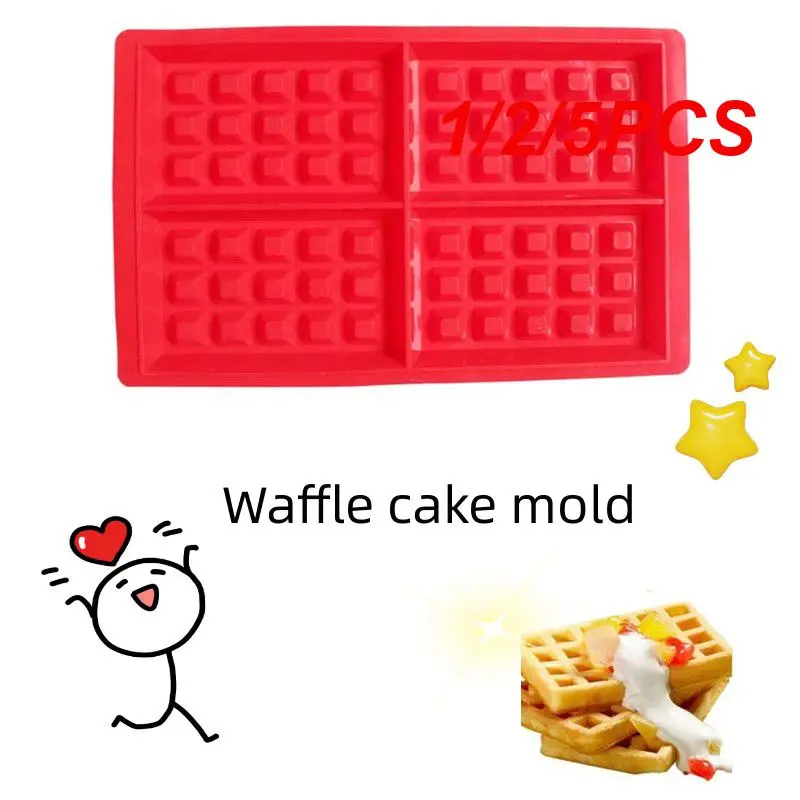 Baking Mould 1/2/5PCS Square Waffle Making Tool Candle Fondant Cookie Mould Baking Accessories Waffle Silicone Mold Multipurpose DIY