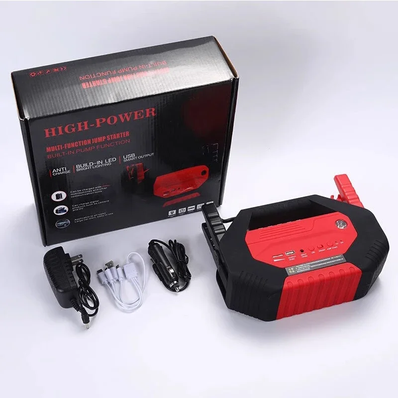 32000mAh Heavy Duty Jump Starter for Truck Semi Big Tractor Peak Current 1000A Cable Battery Booster Car Truck Power Battery Kit
