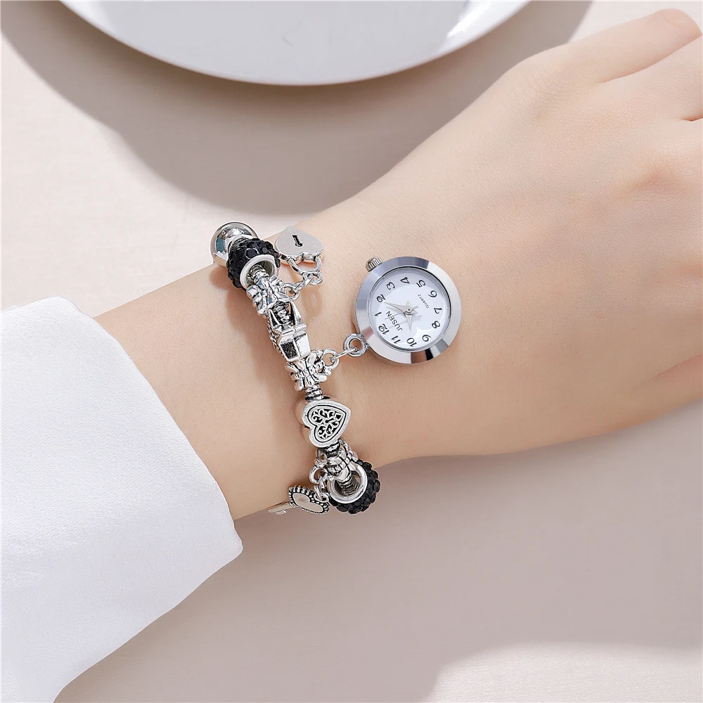 Fashion personality beads bracelet Love Key Pendant Women's bracelet watch 3