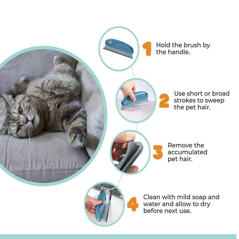 1Pc Hair Remover Brush Cleaning Brush Sofa Fuzz Fabric Dust Removal Pet Cat Dog Portable Multifunctional Household Fur Remover 5