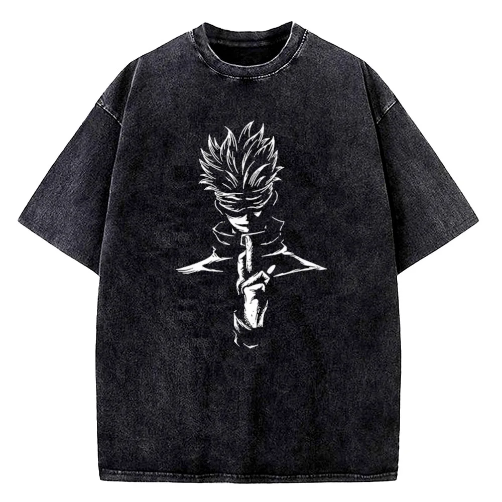Jujutsu Kaisen Gojo Satoru Vintage Graphic Cotton T-Shirt - Unisex Short Sleeve Tee