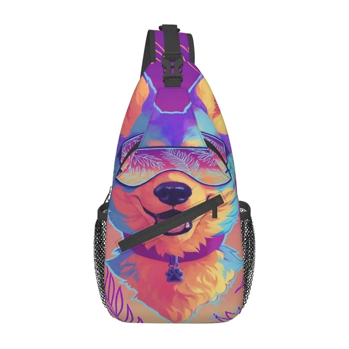 

Sparkle Dog Chest Bag Fashionable Polyester fabric For Office Cross chest bag Customizable