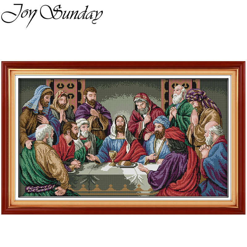 Cross Stitch Kit Joy Sunday The Last Supper Pattern 16/14/11CT Printed for Home Decor