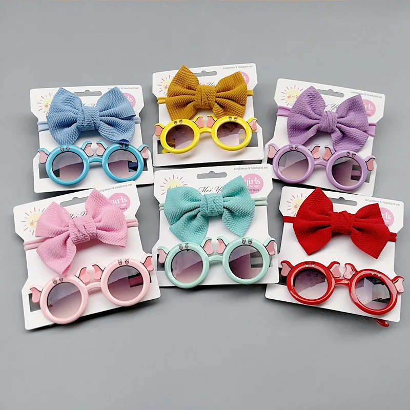 

New Children's Fashion Sunglasses Girls Cute Cartoon Bow Sun Glasses Babies Outdoor Sunshade Eyeglasses UV400 Oculos De Sol