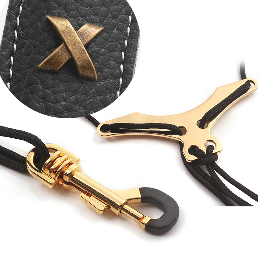 Adjustable Leather Double Shoulder Saxophone Neck Strap Harness
