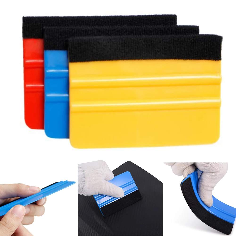 

Car Decor Squeegee Vinyl Wrapping Spatula Edge With Scratch-Suede Felt Window Film Light Film Scraper Tool