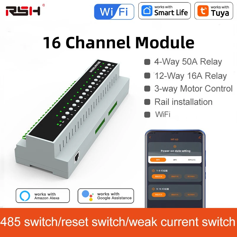 Tuya Smart WiFi 6-16 Gang Relay Switch Module Remote Control Appliance Control Module 110V-240V Works With Alexa Google Home 1