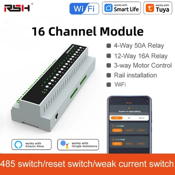 Tuya Smart WiFi 6-16 Gang Relay Switch Module Remote Control Appliance Control Module 110V-240V Works With Alexa Google Home 1