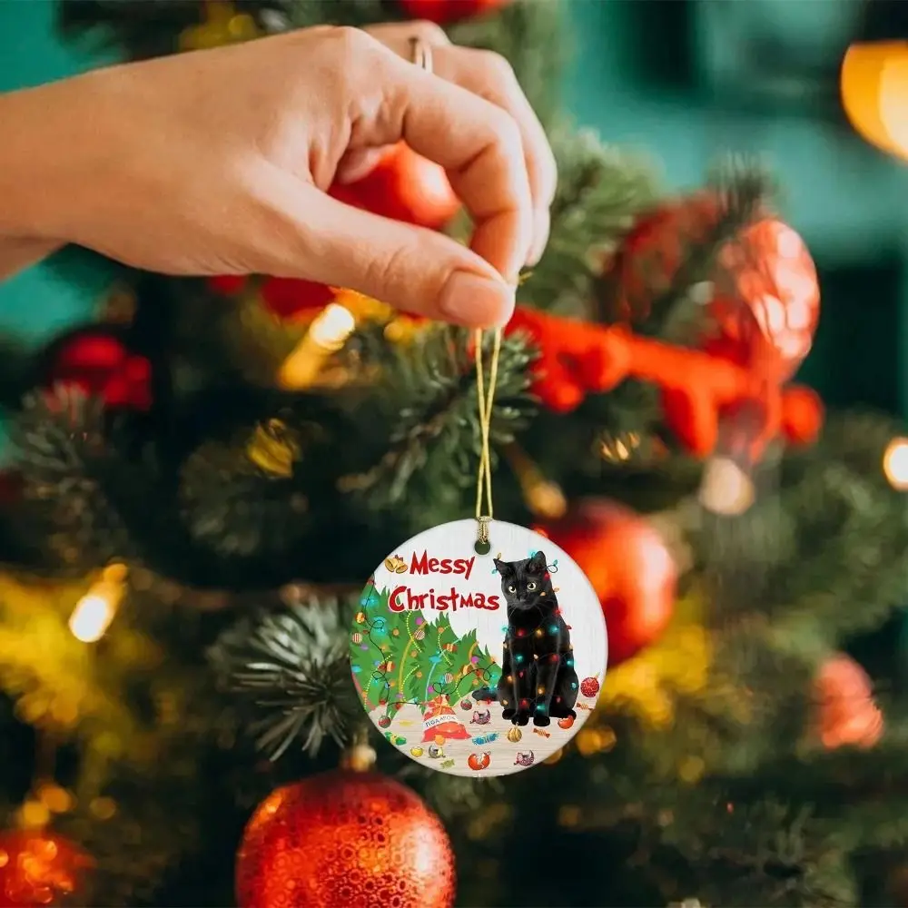 

Подвеска в виде черной кошки на Рождество, украшение для рождественской вечеринки, новогодняя елка, 1 шт., подарки, украшения, подвесные рождественские украшения