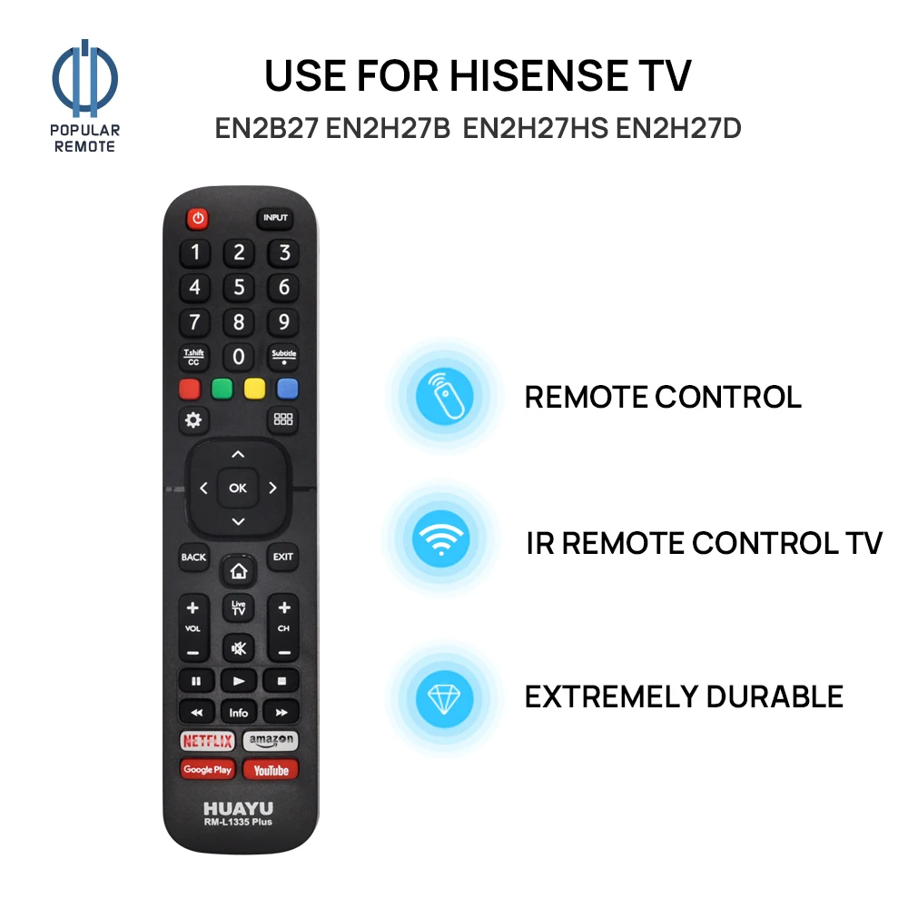 EN2B27UniversalHisenseTVRemoteControlForHisenseEN2H27BEN2H27HS