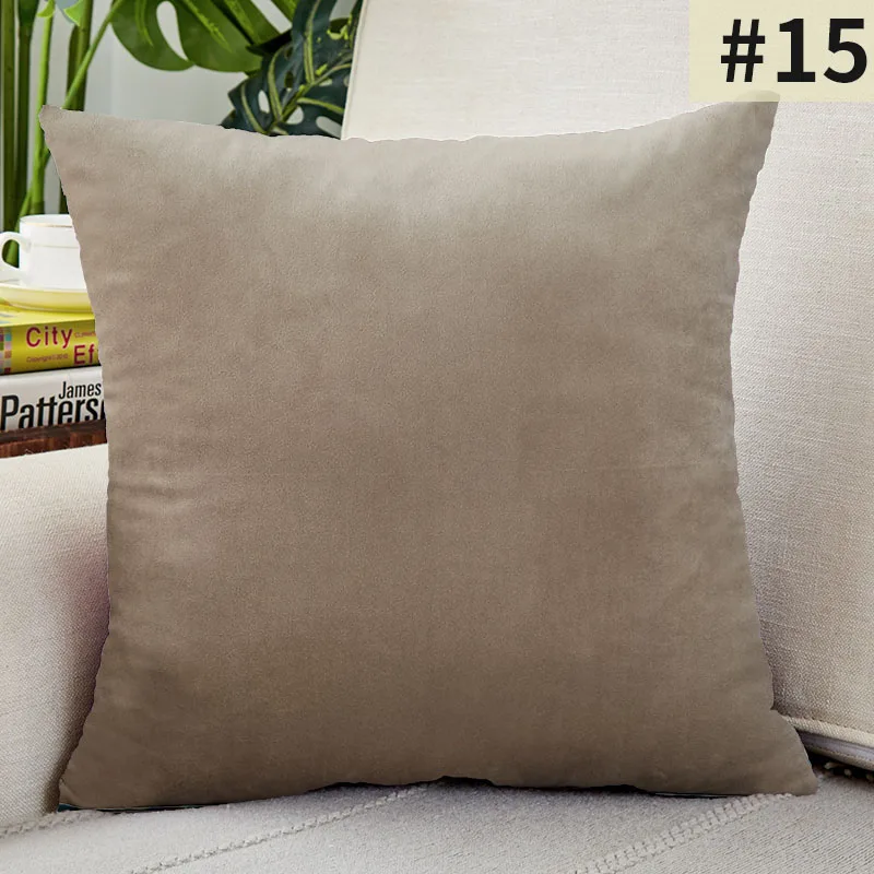 Luxurious Velvet Solid Color Decorative Throw Pillow Cover for Sofa and Living Room Decor