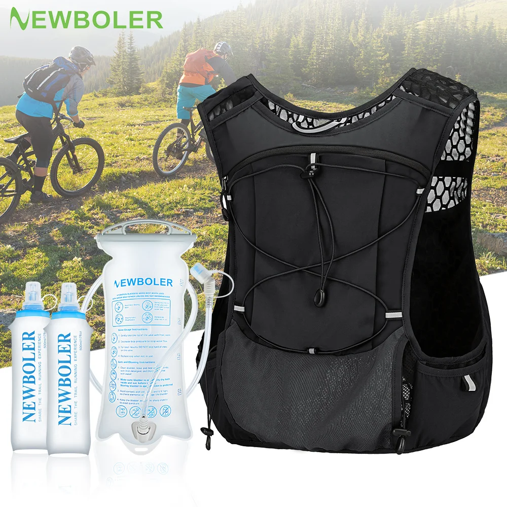 Outdoor Trail Running 5L Ultralight Backpack Hydration Jogging Vest Men Breathable Marathon Bicycle Bag Water Bottle 500ML/2L