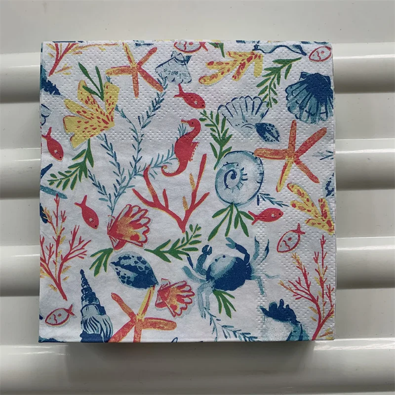 25cm decoupage wedding serviettes paper napkins cute tissue blue sea