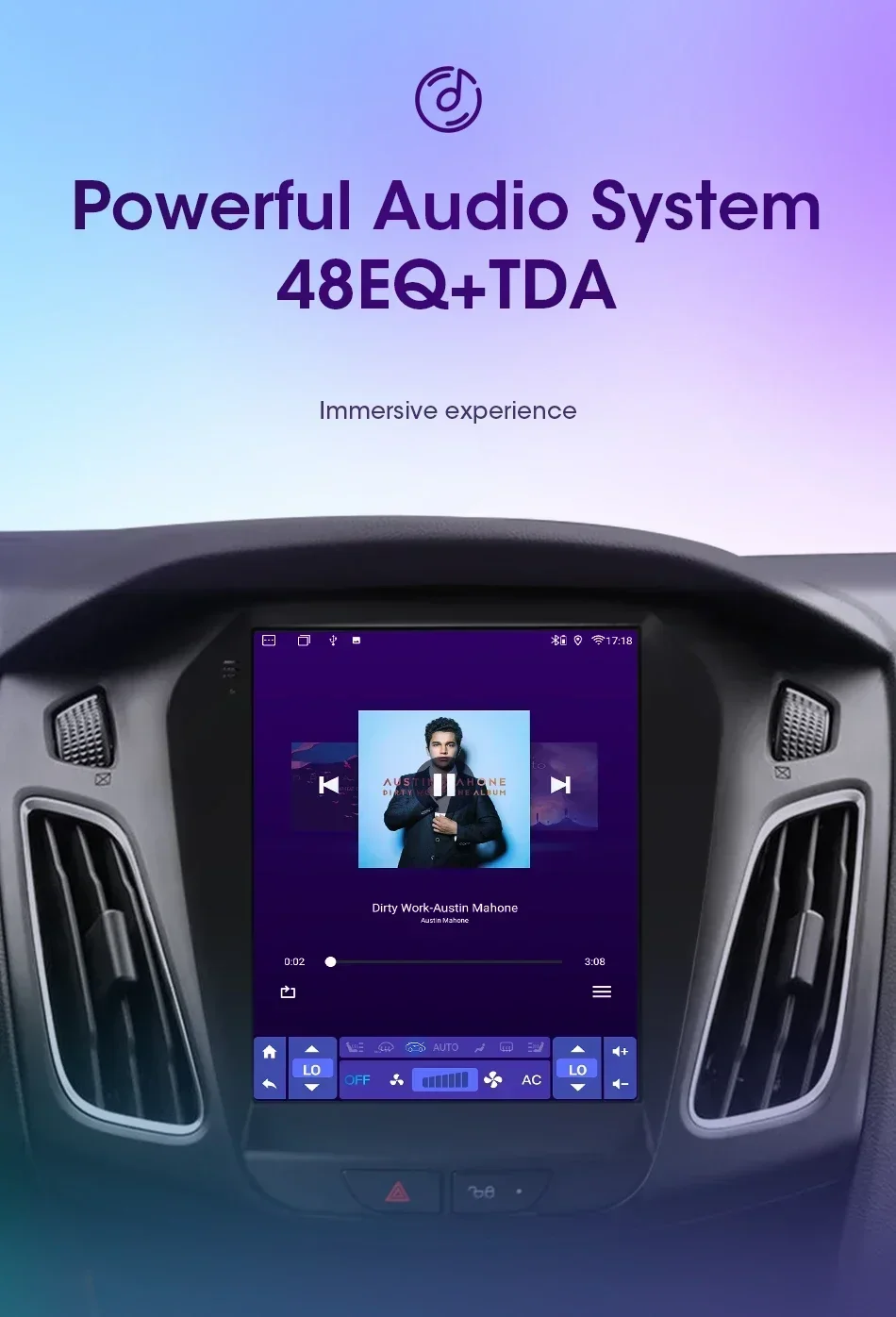 Srnubi 2Din Autoradio für Ford Focus 3 MK3 2012 2013 2014 2015 2016 2017 Android 14 Multimedia-Player Carplay Vertikaler Bildschirm – Detail 14