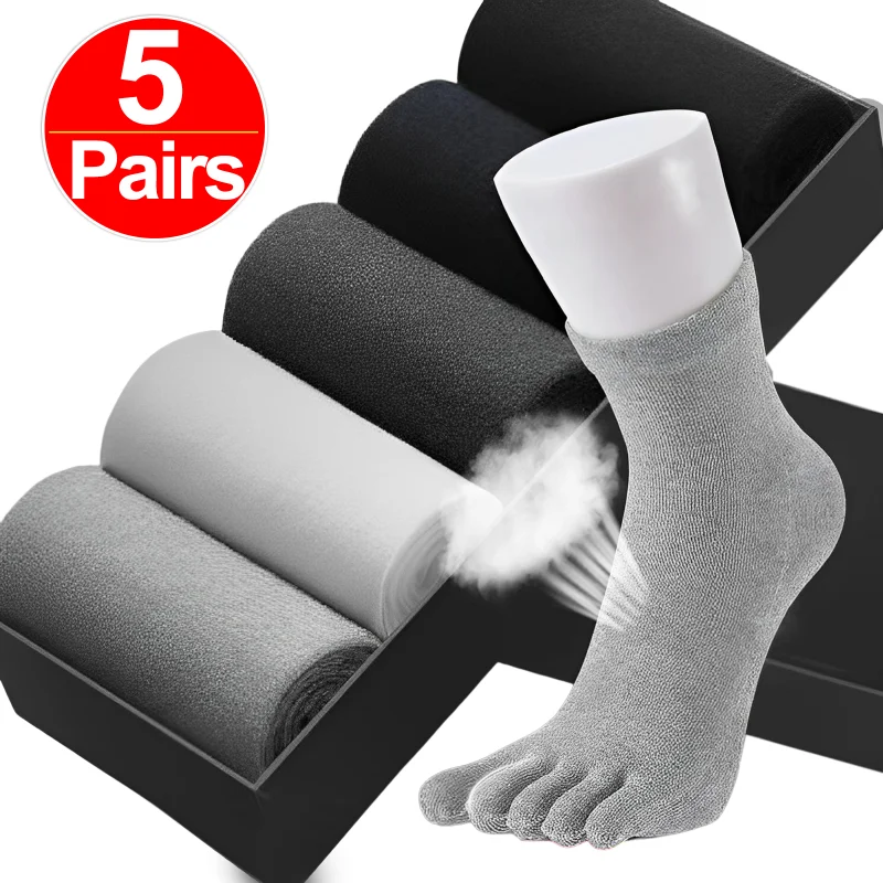 

5pairs Unisex Men Women Toe Socks Cotton Five Finger Socks Running Breathable Sweat Deodorant Antibacterial Casual Sports Sock