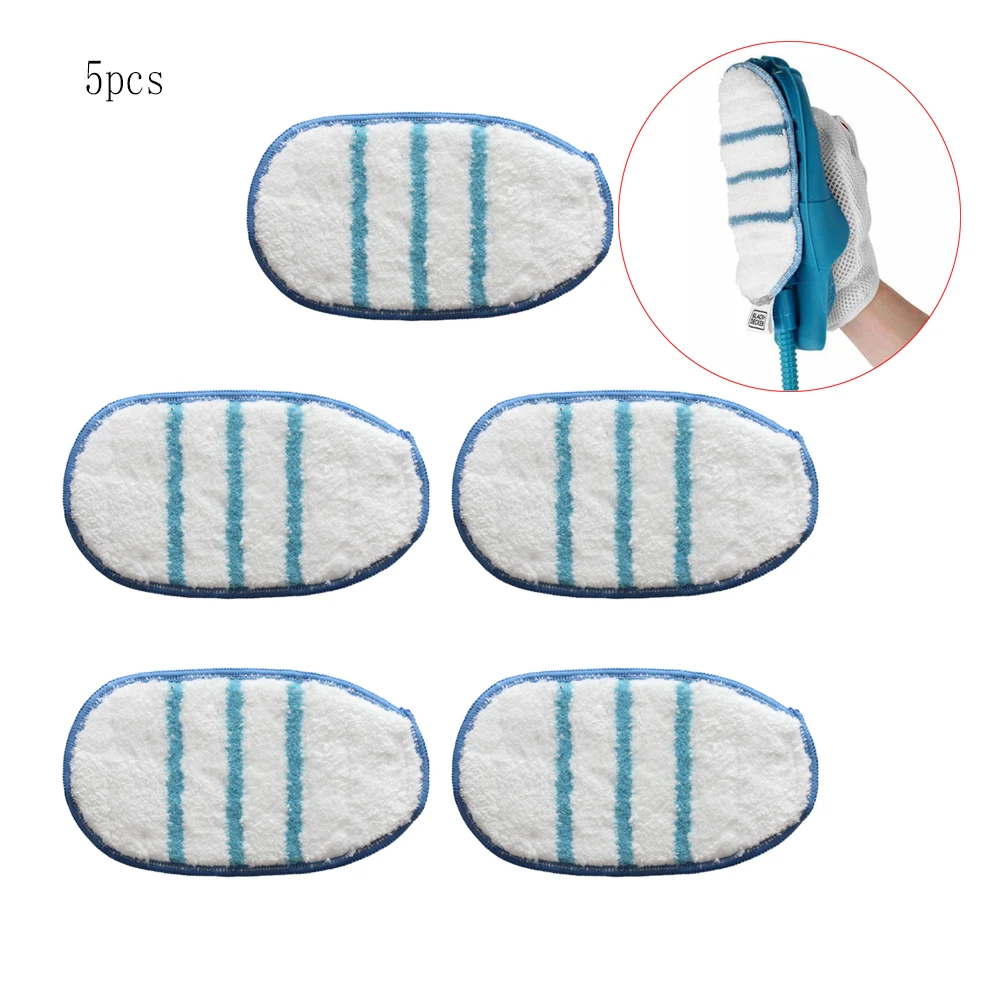 5PCS BLACK&DECKER FSMH1321/FSMH1300 Steam cleaner pads, Household Multifunctional SteamGloves Cleaner Cloths