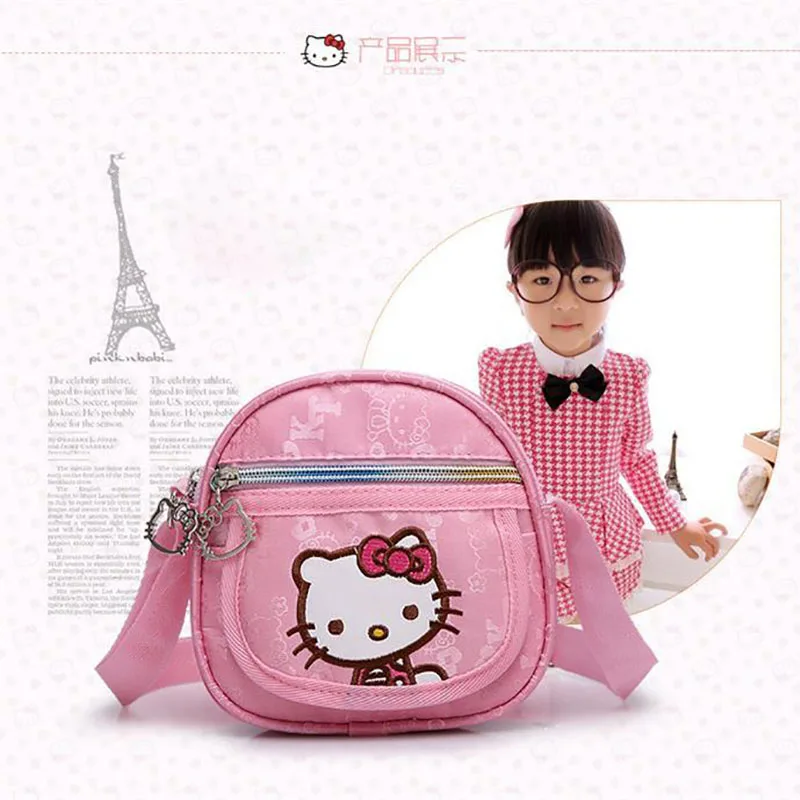 Hello Kitty Children's Exquisite Messenger Bag Pink Princess Small Bag Girl Cute Cartoon Small Shoulder Bag