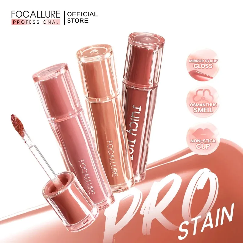 FOCALLURE Jelly Mirror Liquid Lipstick Non-stick Cup Moisturizing Lip Gloss Long Lasting Sexy Water Glossy Lip Tint Makeup