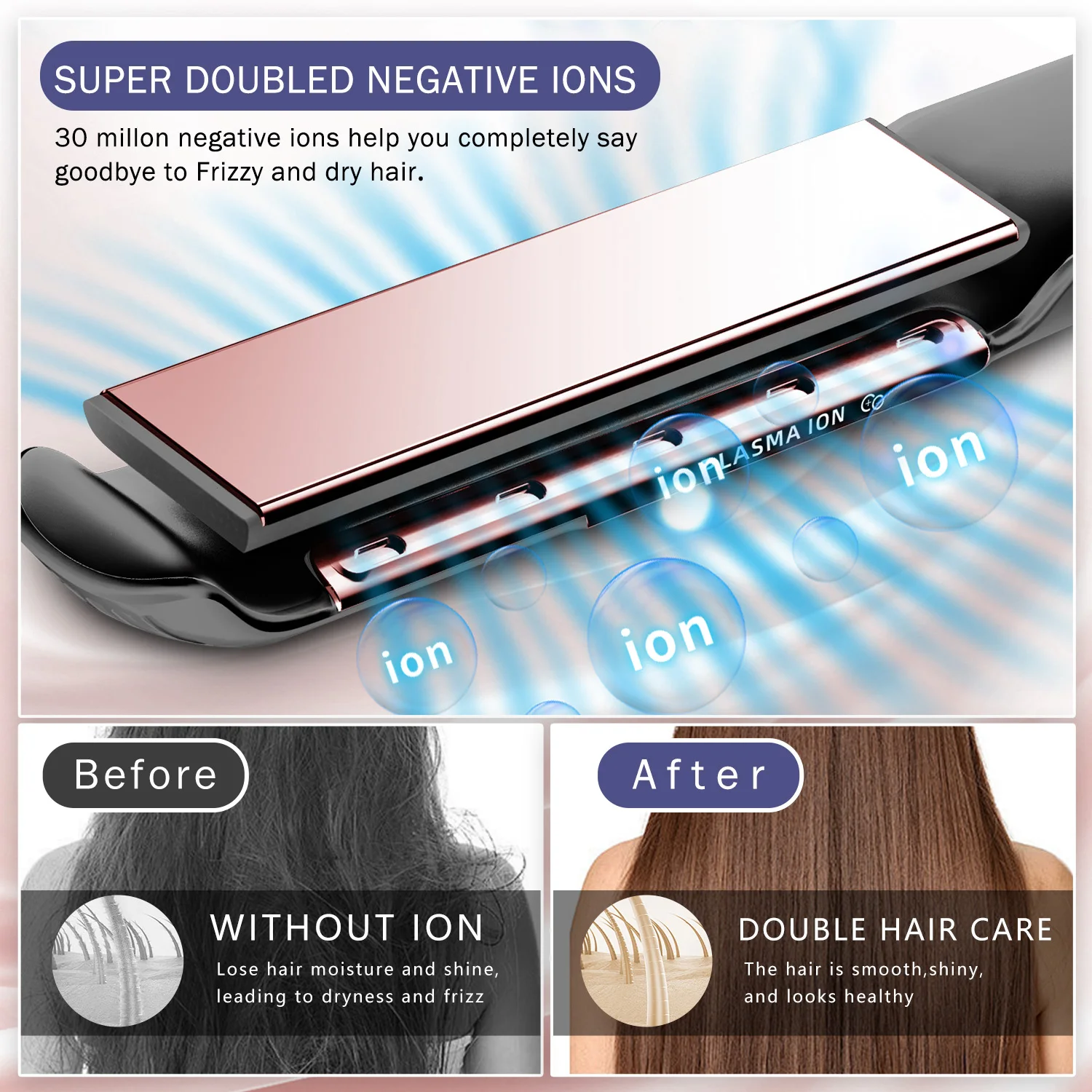 Suspended Floating Hair Straightener Curler 2 In 1 Plasma Flat Iron 450F / 230C Ceramic Plate Straightening Irons Smooth Frizz