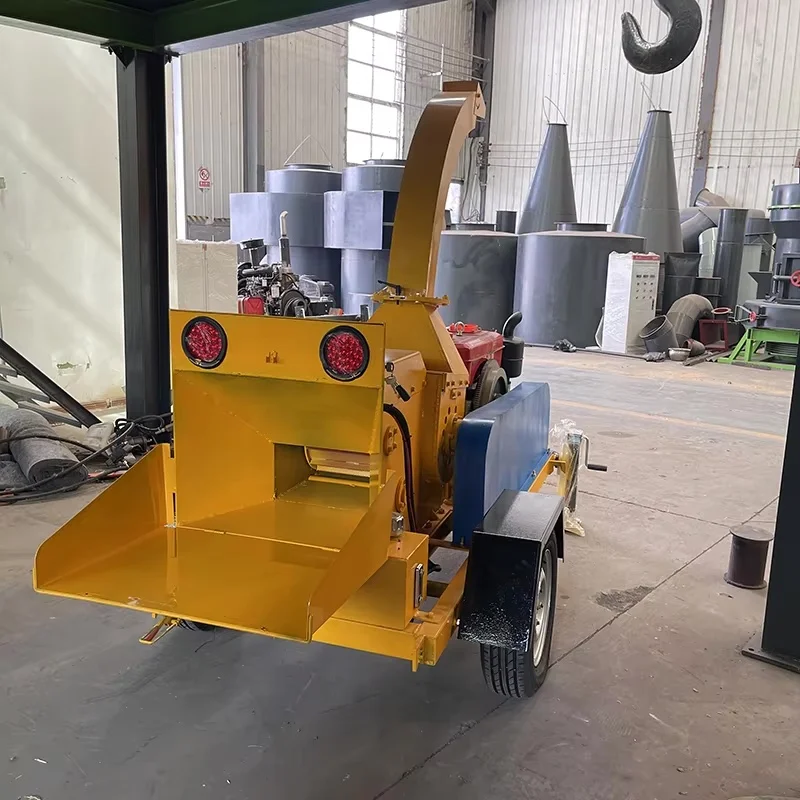 32hp Diesel power 15cm diameter Wood Shredder Garden Tree Wood Shredder Mobile Branch Crushing Multi-functional Small Shredder 4