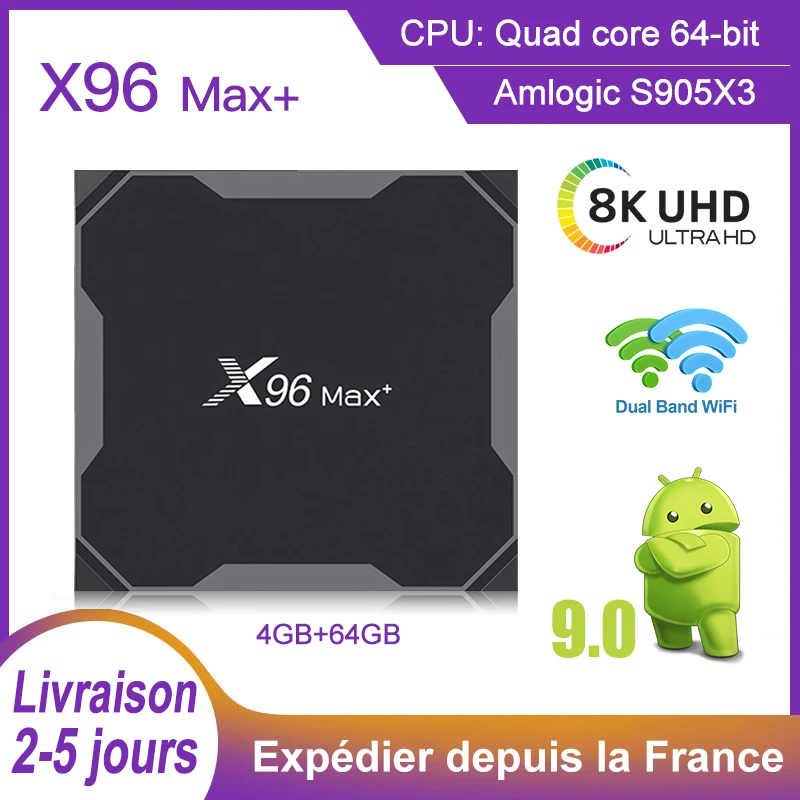 VONTAR X96 max plus 2 Android 9.0 TV Box Amlogic S905X3 Media Streamer