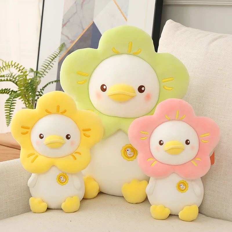 20/30/40cm Cute Flower Duck Plush Toy Lovely Stuffed Animals Plushies Doll Anime Soft Kids Toys for Girls Gift Kawaii Room Decor lovely anime tray silicone mold car cat paw dish mold flower plate mold epoxy resin crafts blossom tray epoxy resin crafts tray