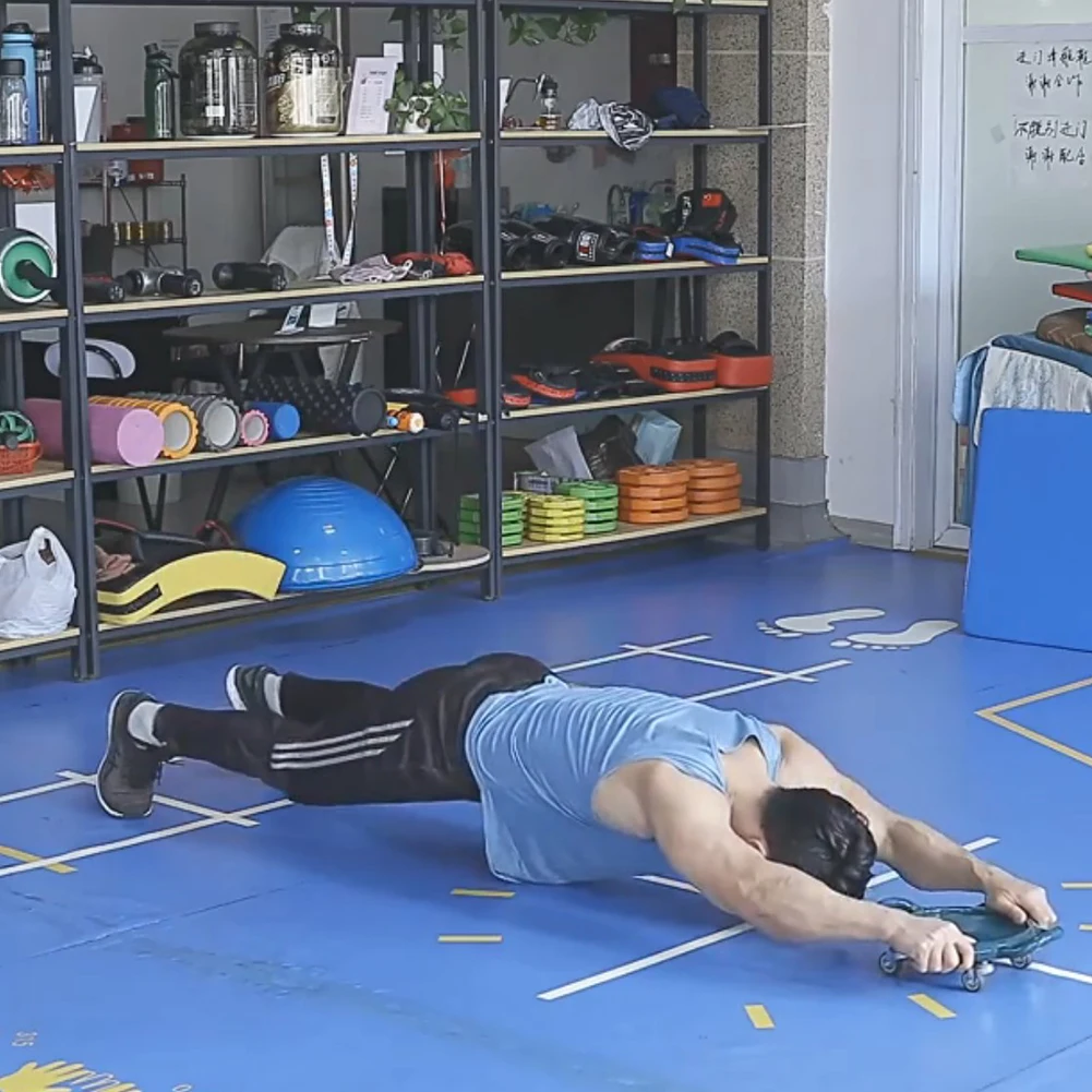 Ab Roller Sliding Disc Abdominal Muscle Disc 4-Wheel Abdominal Sliding Board with 3 Kneel Mat 360 Degree Rotating for Exercise