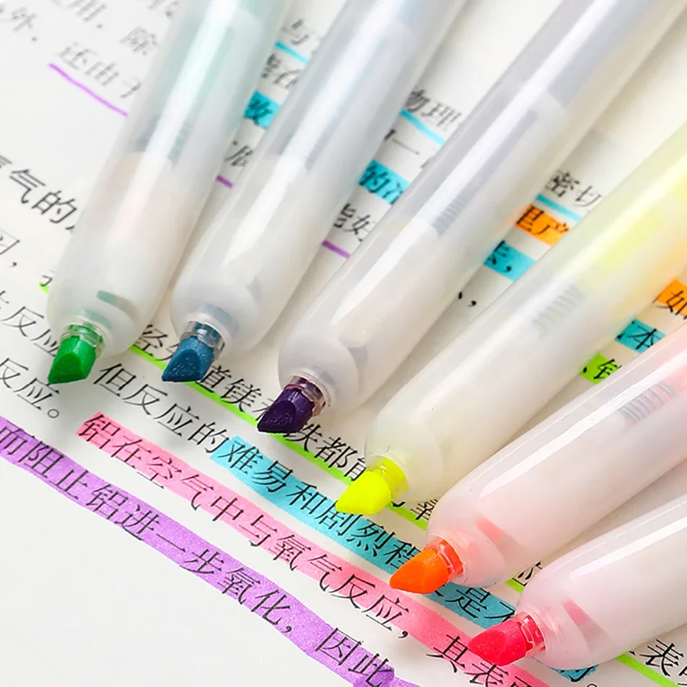 Highlighter Marker Highlighter Pen Marker Pen 1-Piece Refillable Retractable Highlighters Fluorescent Pen Pastel Highlighter Markers For Highliting Drawing Doodling Coloring
