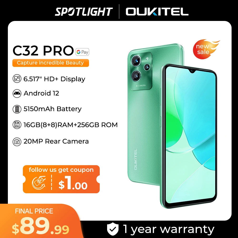 スマートフォン本体 OUKITEL C32 Pro Oukitel C32 PRO Smartphone 6.517