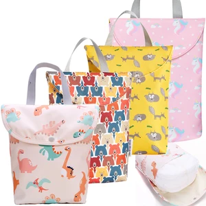 Bolsa multifuncional para pañales de bebé, organizador de pañales reutilizable, impermeable, bolsa de tela húmeda/seca, almacenamiento de moda para mamás, bolsa de pañales de viaje
